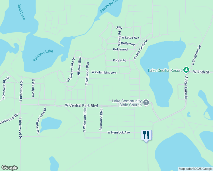 map of restaurants, bars, coffee shops, grocery stores, and more near 8346 West Bowling Green Boulevard in Baldwin