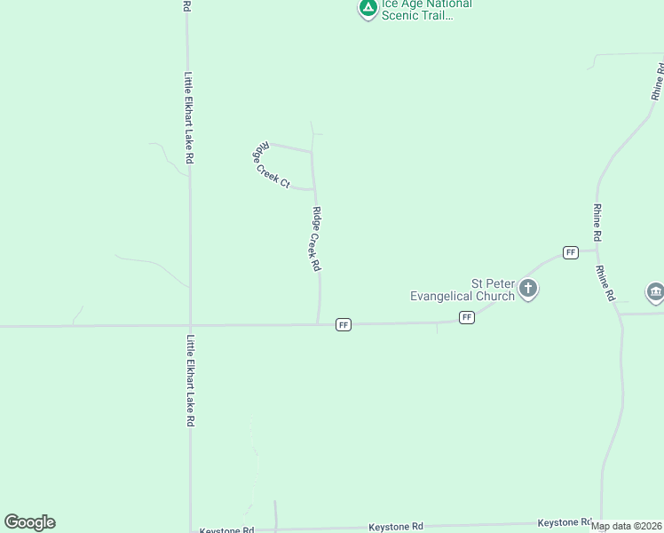 map of restaurants, bars, coffee shops, grocery stores, and more near N8561 Ridge Creek Road in Elkhart Lake