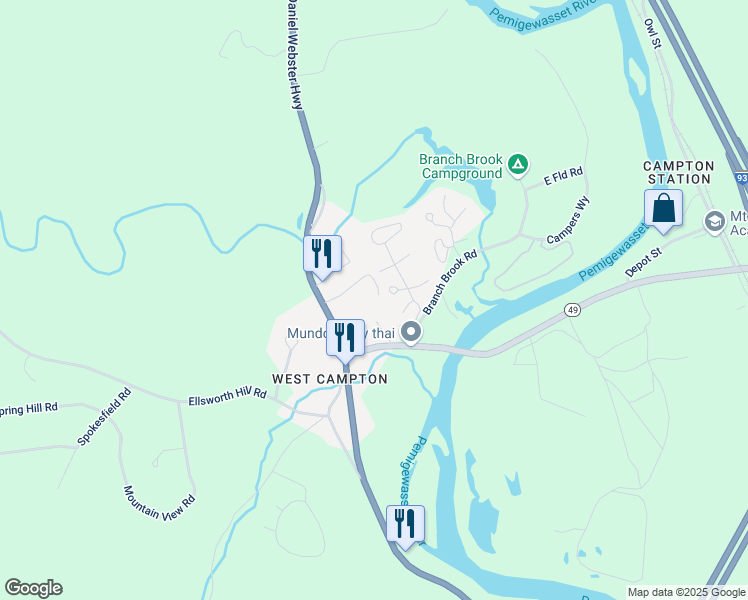 map of restaurants, bars, coffee shops, grocery stores, and more near 54 Turkey Jim Road in Campton