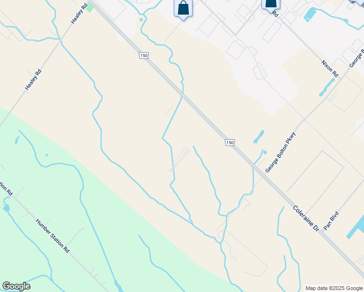 map of restaurants, bars, coffee shops, grocery stores, and more near 12724 Coleraine Drive in Bolton
