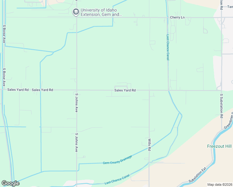 map of restaurants, bars, coffee shops, grocery stores, and more near 901 East Sales Yard Road in Emmett