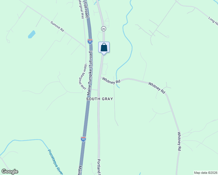 map of restaurants, bars, coffee shops, grocery stores, and more near 6 Whitney Road in Gray