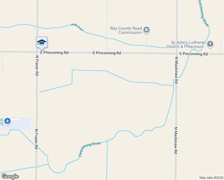 map of restaurants, bars, coffee shops, grocery stores, and more near 1244-1400 East Pinconning Road in Pinconning