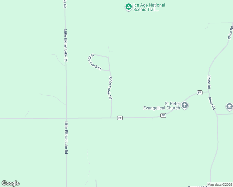 map of restaurants, bars, coffee shops, grocery stores, and more near N8561 Ridge Creek Road in Elkhart Lake