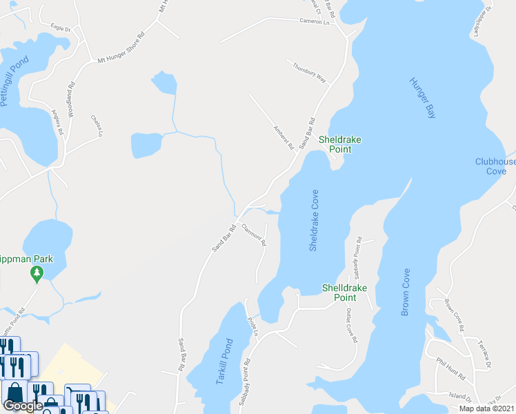 map of restaurants, bars, coffee shops, grocery stores, and more near 1 Loon Lane in Windham