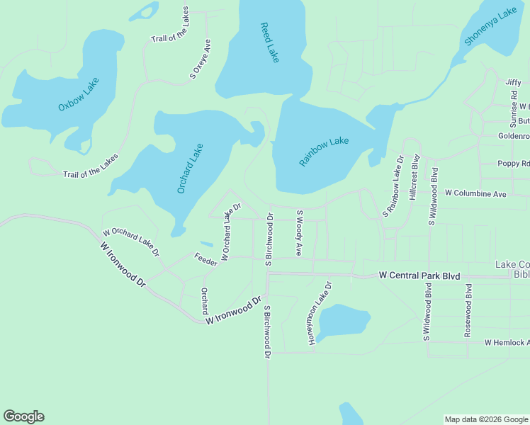 map of restaurants, bars, coffee shops, grocery stores, and more near 9611 South Birchwood Drive in Baldwin
