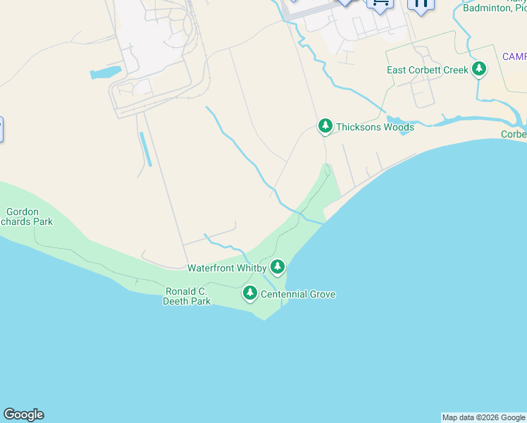 map of restaurants, bars, coffee shops, grocery stores, and more near 55 Moore Court in Whitby