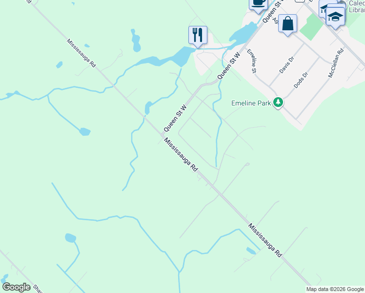 map of restaurants, bars, coffee shops, grocery stores, and more near 98 William Crisp Drive in Regional Municipality of Peel