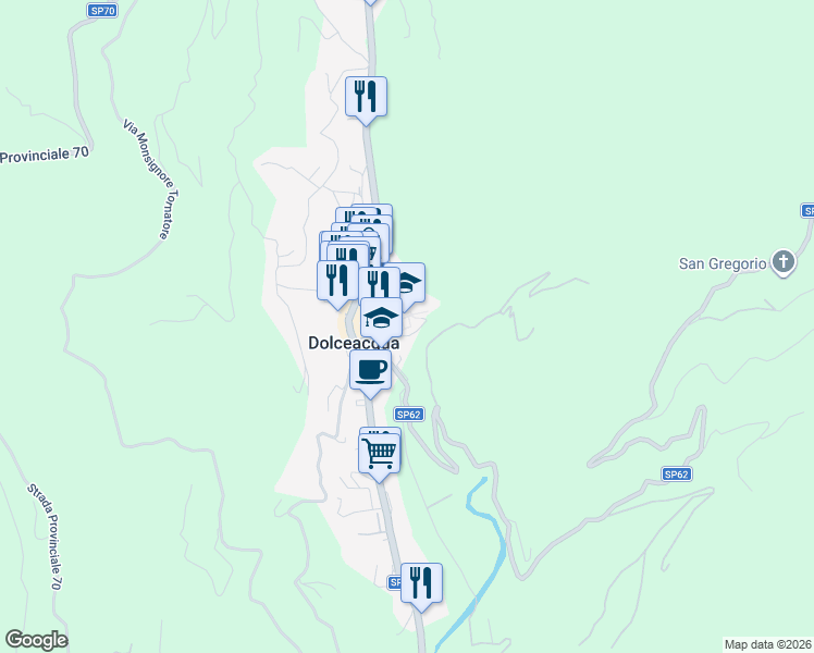 map of restaurants, bars, coffee shops, grocery stores, and more near 84 Via Castello in Dolceacqua