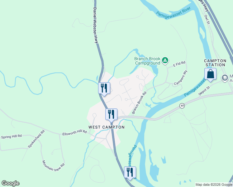 map of restaurants, bars, coffee shops, grocery stores, and more near 82 Dogwood Circle in Campton