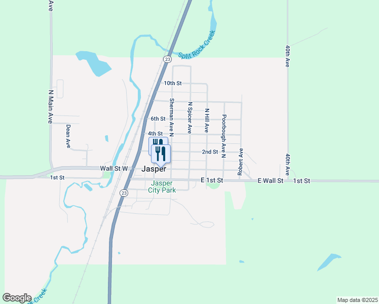 map of restaurants, bars, coffee shops, grocery stores, and more near 208 East 2nd Street in Jasper