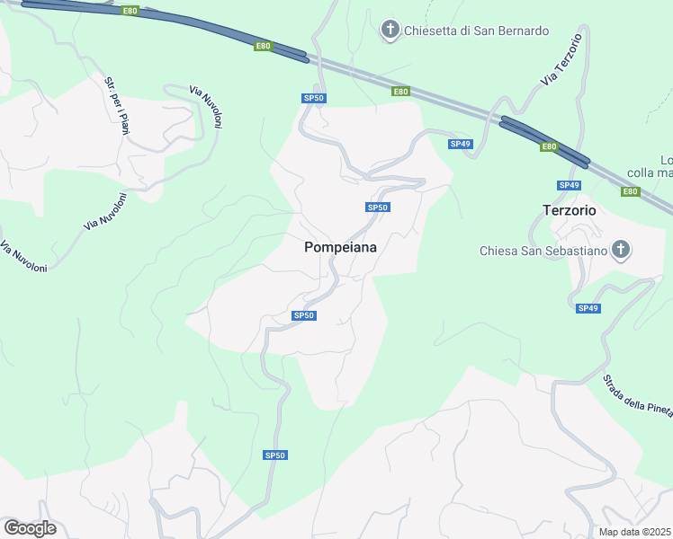 map of restaurants, bars, coffee shops, grocery stores, and more near 40 Via Giuseppe Mazzini in Pompeiana
