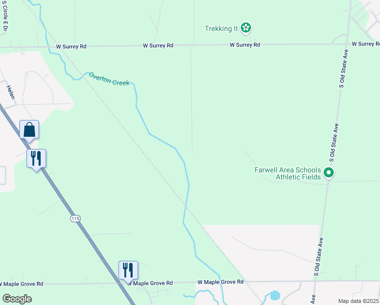 map of restaurants, bars, coffee shops, grocery stores, and more near 9221 Kellamy Way in Farwell