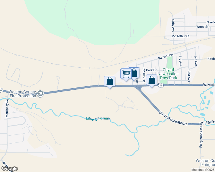 map of restaurants, bars, coffee shops, grocery stores, and more near 2000-2206 West Main Street in Newcastle