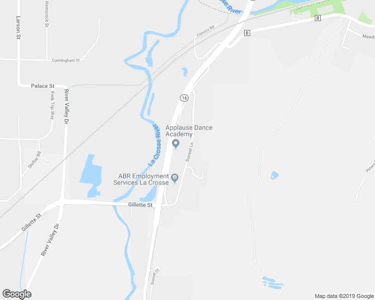 map of restaurants, bars, coffee shops, grocery stores, and more near 1939 Sunset Lane in La Crosse