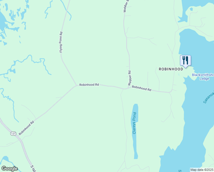 map of restaurants, bars, coffee shops, grocery stores, and more near Robinhood Road in Georgetown