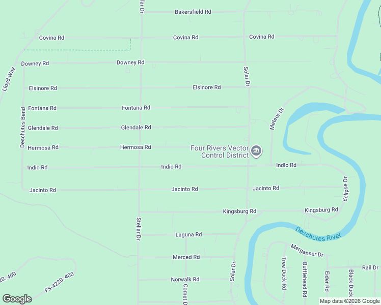 map of restaurants, bars, coffee shops, grocery stores, and more near 17092 Indio Road in Bend
