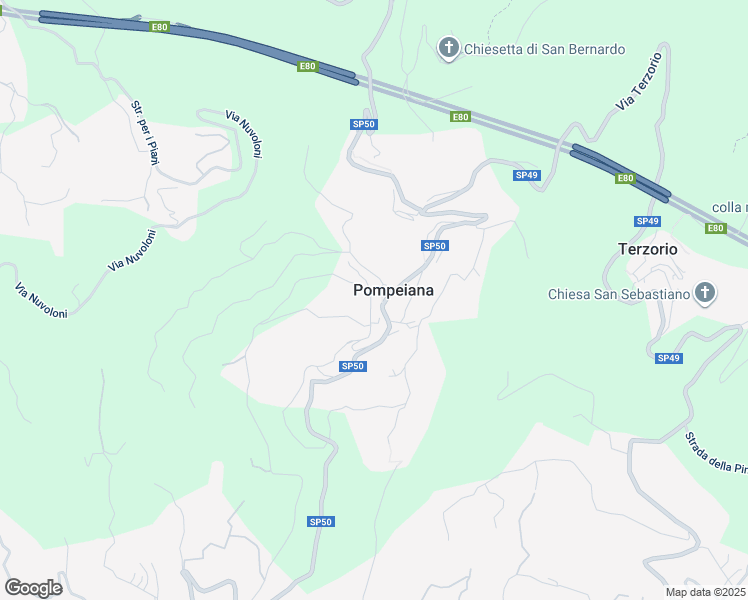 map of restaurants, bars, coffee shops, grocery stores, and more near 40 Via Giuseppe Mazzini in Pompeiana