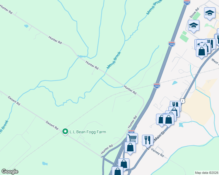 map of restaurants, bars, coffee shops, grocery stores, and more near 37 Hunter Road in Freeport