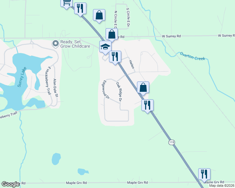 map of restaurants, bars, coffee shops, grocery stores, and more near 2356 Edgewood Drive in Farwell
