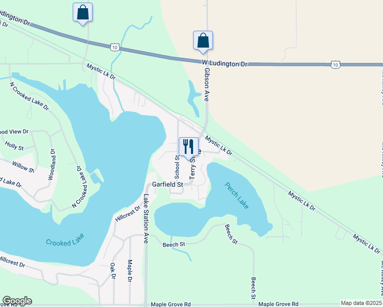 map of restaurants, bars, coffee shops, grocery stores, and more near in Lake