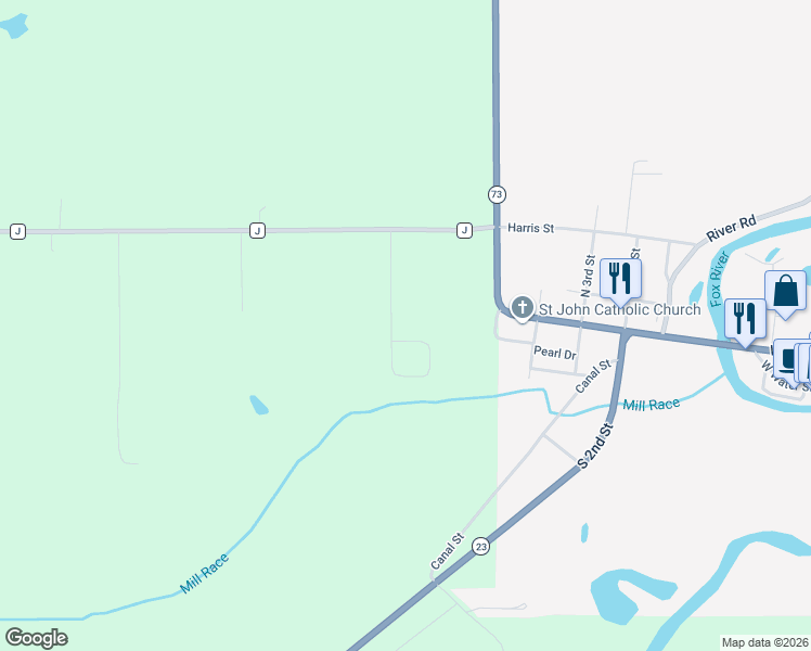 map of restaurants, bars, coffee shops, grocery stores, and more near N6140 Pleasant Drive in Princeton