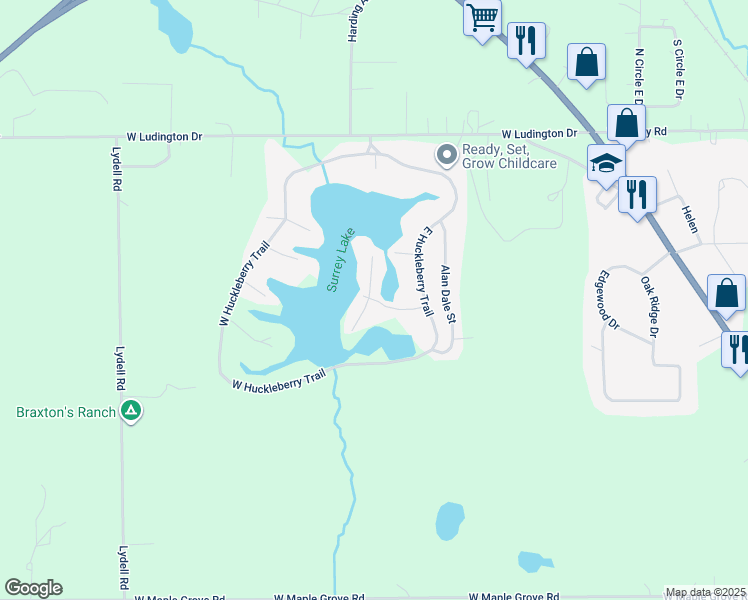 map of restaurants, bars, coffee shops, grocery stores, and more near 9340 Oak Point in Farwell