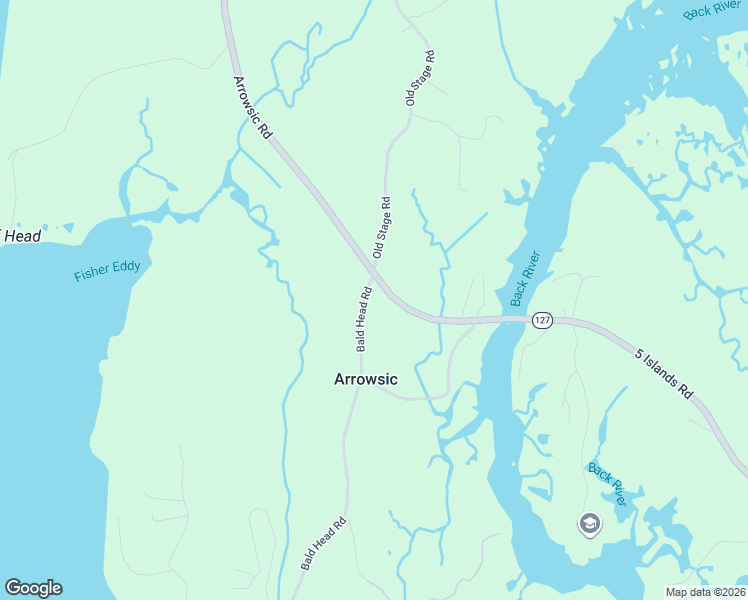 map of restaurants, bars, coffee shops, grocery stores, and more near 1-45 Bald Head Road in Arrowsic