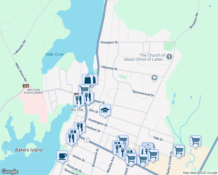 map of restaurants, bars, coffee shops, grocery stores, and more near 26 Vaughne Avenue in Yarmouth