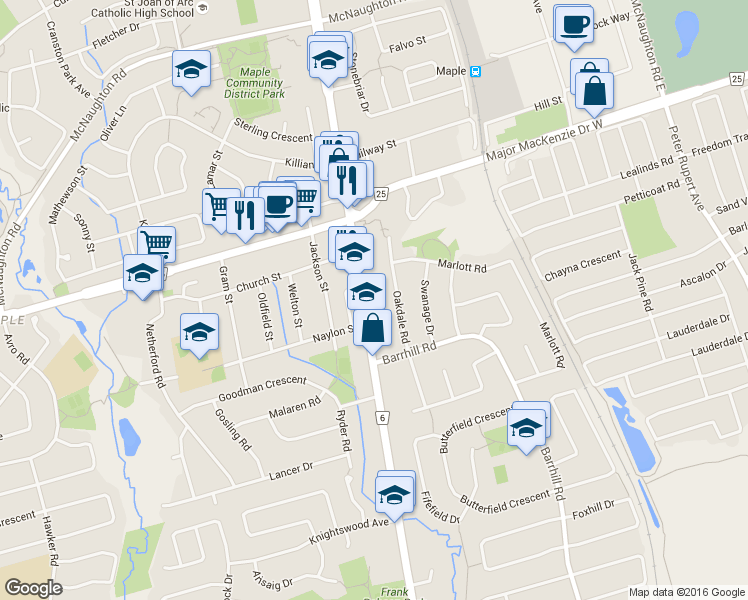 map of restaurants, bars, coffee shops, grocery stores, and more near in 