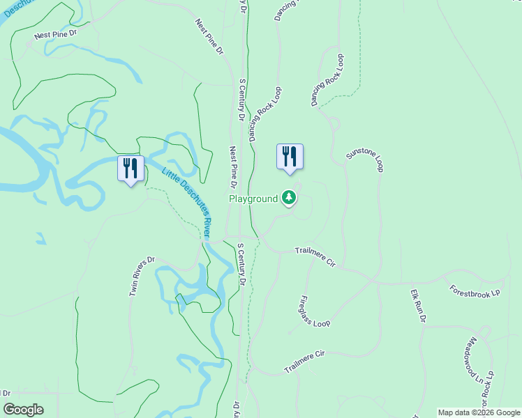 map of restaurants, bars, coffee shops, grocery stores, and more near 56512 Dancing Rock Loop in Bend