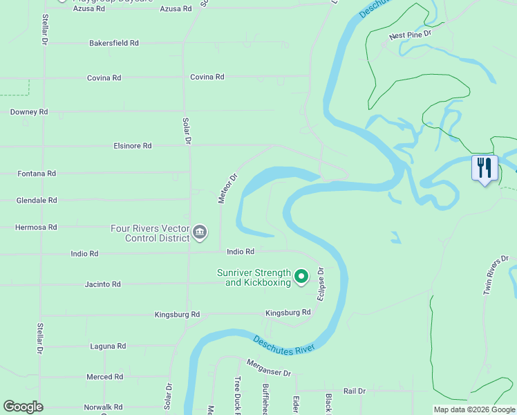 map of restaurants, bars, coffee shops, grocery stores, and more near 56515 Eclipse Drive in Bend