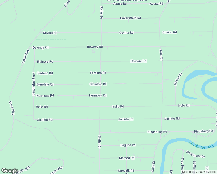 map of restaurants, bars, coffee shops, grocery stores, and more near 17035 Glendale Road in Bend