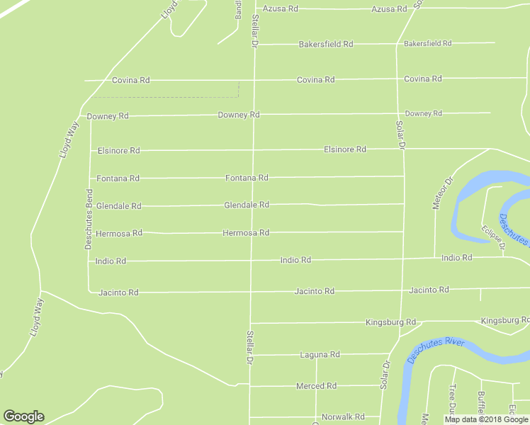 map of restaurants, bars, coffee shops, grocery stores, and more near 17035 Glendale Road in Bend