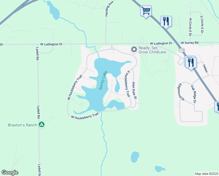 map of restaurants, bars, coffee shops, grocery stores, and more near 9340 Oak Point in Farwell