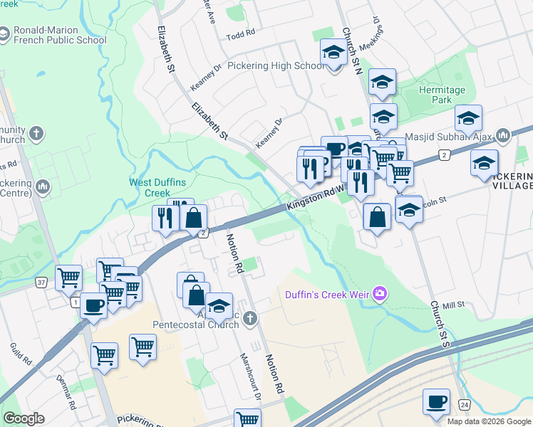 map of restaurants, bars, coffee shops, grocery stores, and more near in 