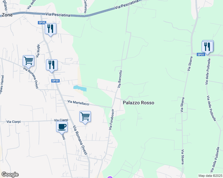 map of restaurants, bars, coffee shops, grocery stores, and more near 1 Via Barsotto in Provincia di Lucca