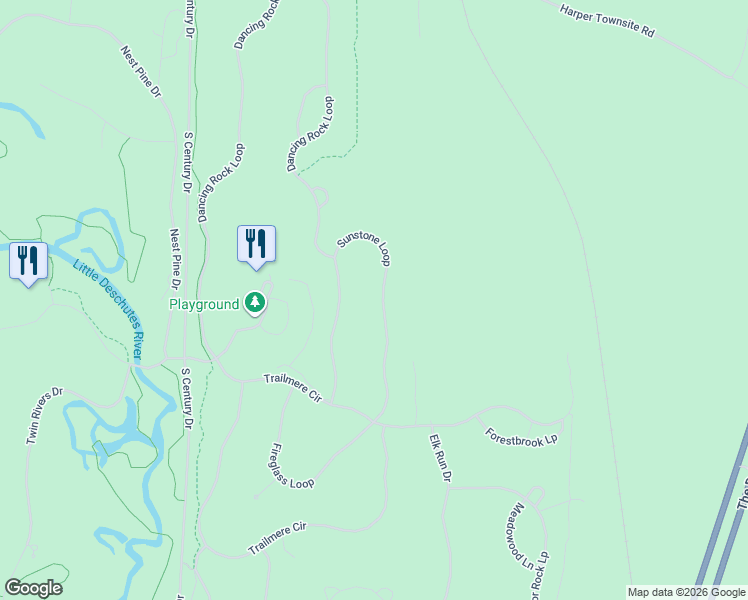 map of restaurants, bars, coffee shops, grocery stores, and more near 56617 Sunstone Loop in Bend