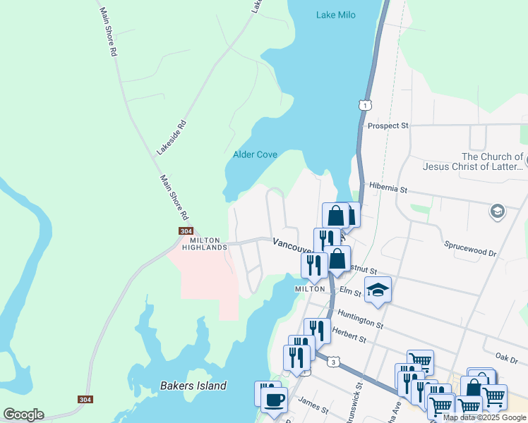 map of restaurants, bars, coffee shops, grocery stores, and more near 23 Caie Crescent in Yarmouth