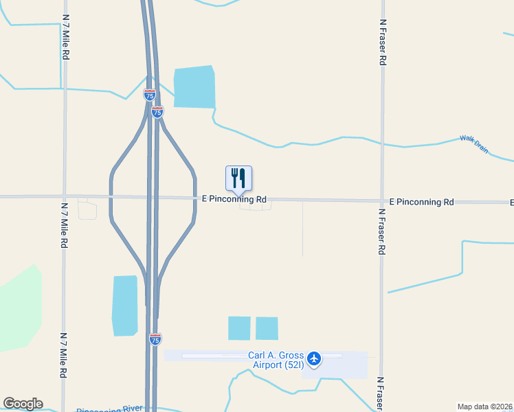 map of restaurants, bars, coffee shops, grocery stores, and more near 867 E Pinconning Rd in Pinconning