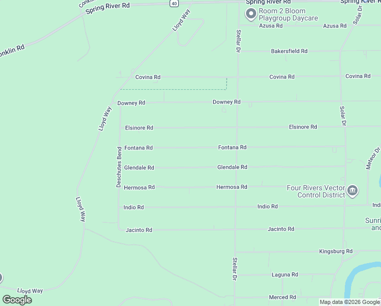 map of restaurants, bars, coffee shops, grocery stores, and more near 16939 Fontana Road in Bend
