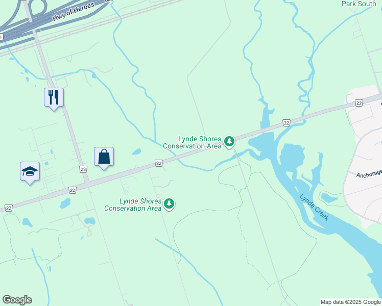 map of restaurants, bars, coffee shops, grocery stores, and more near 1400 Victoria Street West in Whitby