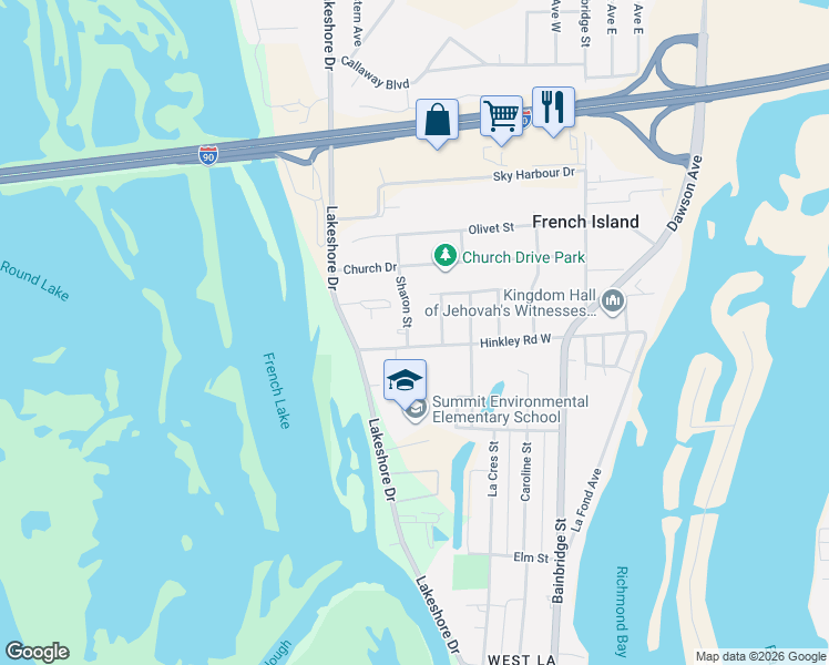map of restaurants, bars, coffee shops, grocery stores, and more near 1917 Lombard Court in La Crosse