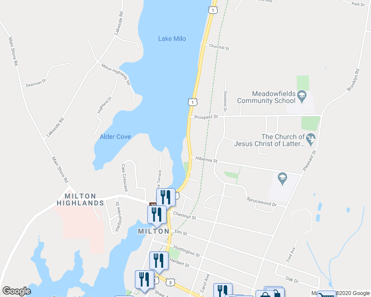 map of restaurants, bars, coffee shops, grocery stores, and more near 680 Main Street in Yarmouth