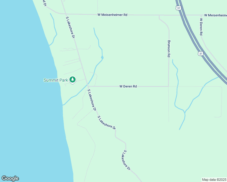 map of restaurants, bars, coffee shops, grocery stores, and more near 5955 West Deren Road in Ludington