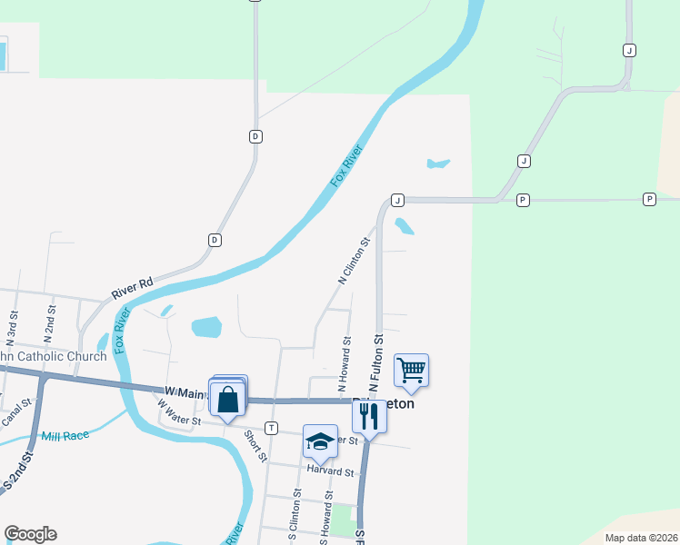 map of restaurants, bars, coffee shops, grocery stores, and more near 449 North Clinton Street in Princeton