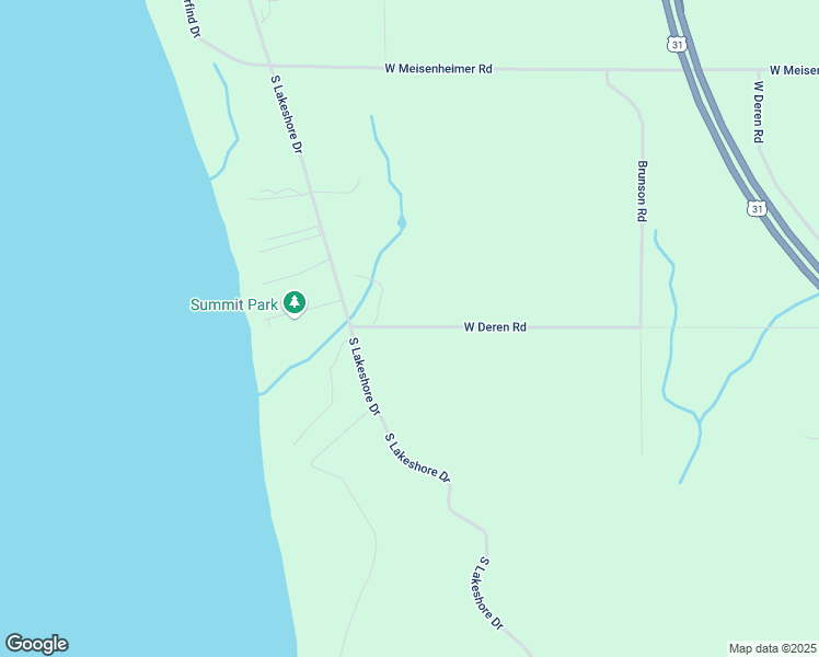 map of restaurants, bars, coffee shops, grocery stores, and more near 5955 West Deren Road in Ludington