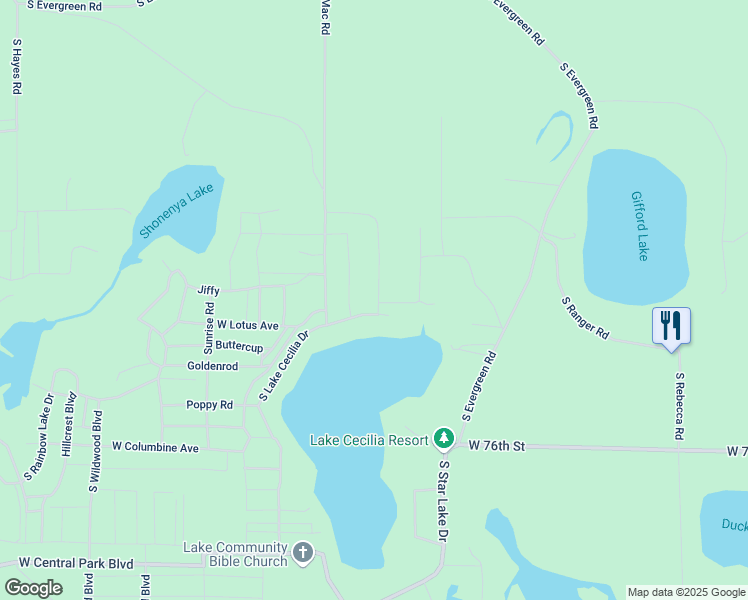 map of restaurants, bars, coffee shops, grocery stores, and more near 9075 Burnt Oak in Baldwin