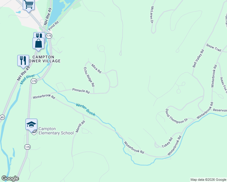 map of restaurants, bars, coffee shops, grocery stores, and more near 6 Cascade Road in Campton