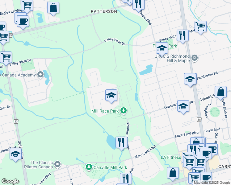 map of restaurants, bars, coffee shops, grocery stores, and more near 12 Chaiwood Court in Vaughan